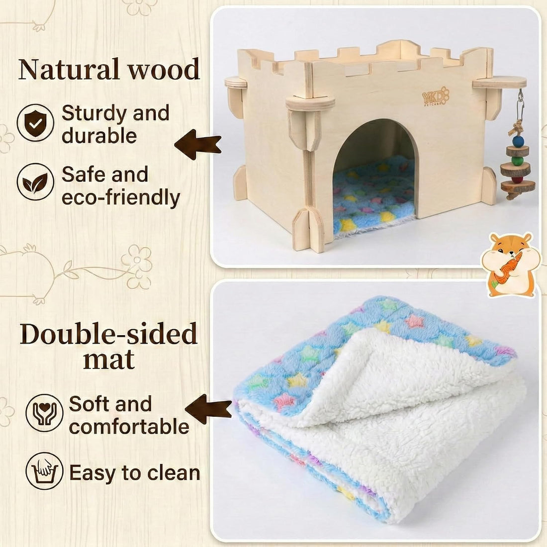 YKD Castle Chinchilla House, Guinea Pig Hideout