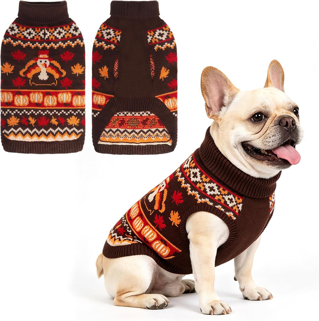 KOOLTAIL Halloween Dog Sweater, Cold Weather Pullover Classic Knitwear