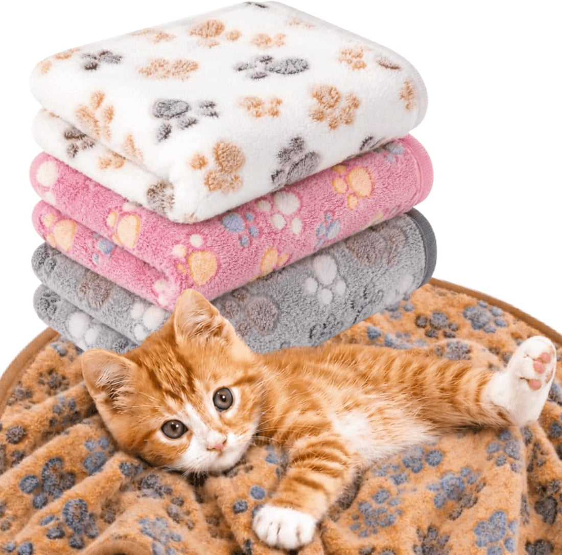 1 Pack 4 Kitten Blankets for Indoor Kittens