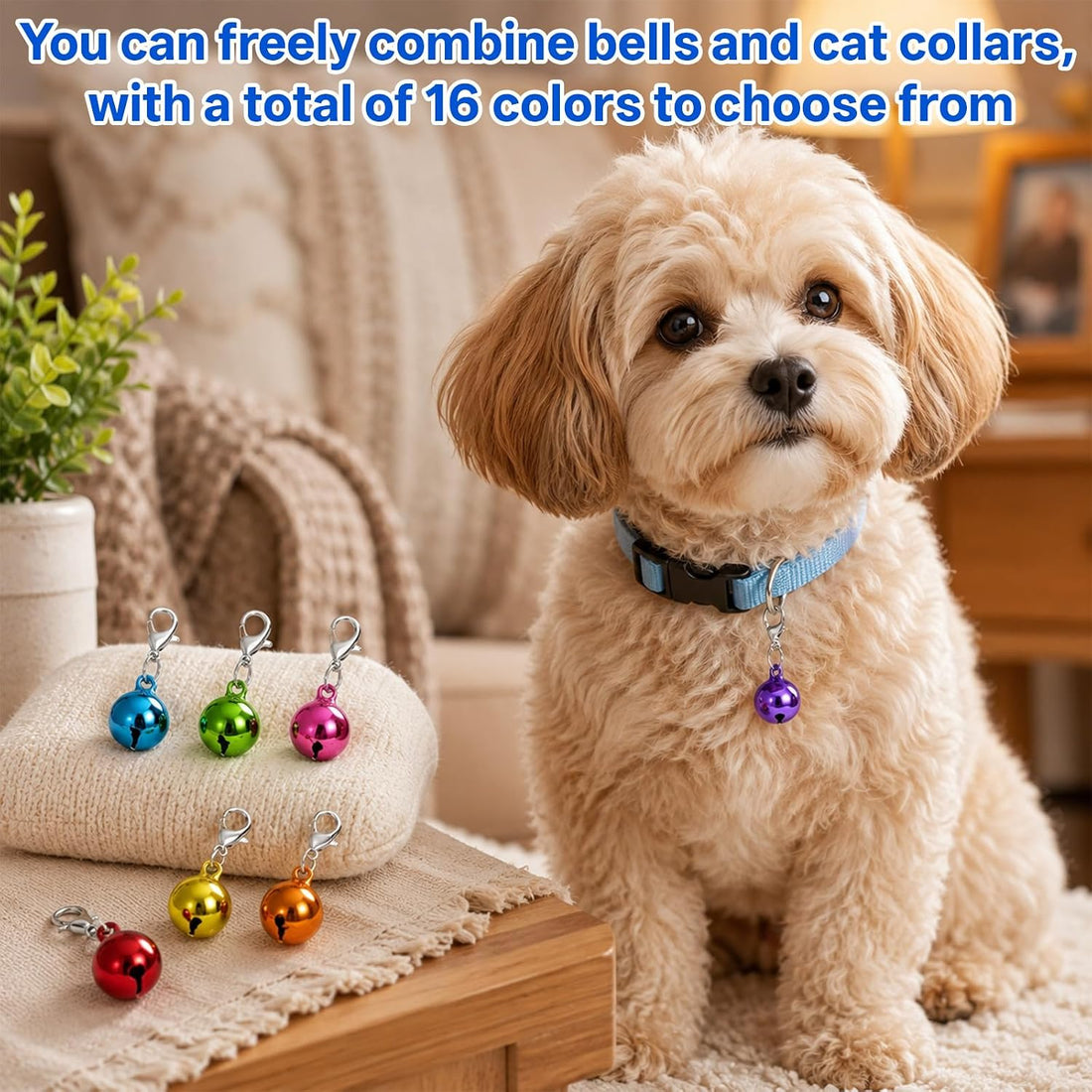 16 Pack Bell for Collar, Cat Bells for Collar, Mini Pet Bells