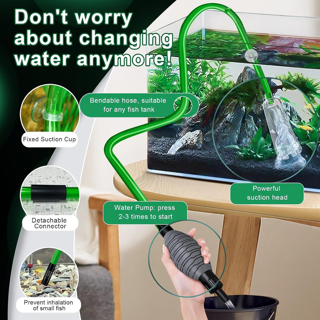 boxtech Fish Tank Water Change,Aquarium Gravel Vacuum Siphon
