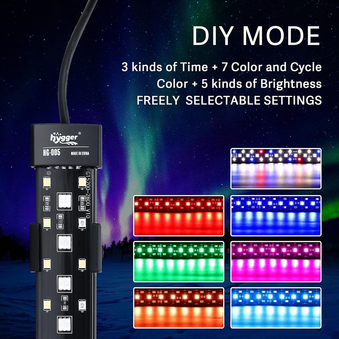 hygger 24/7 Mode Submersible Aquarium LED Light