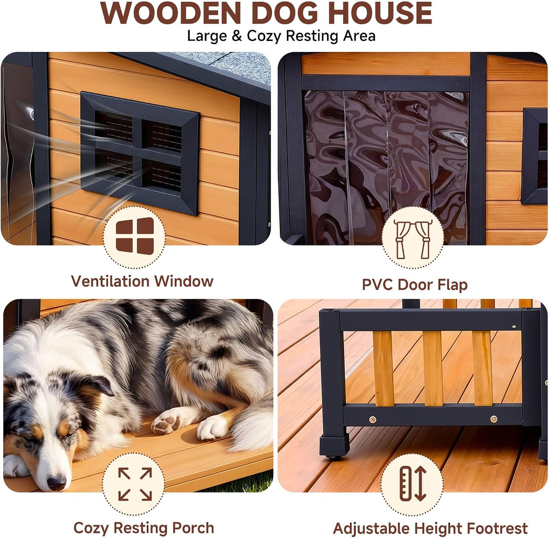 RUNSHED Insulated Outdoor Dog House for Small and Medium-Sized Dogs