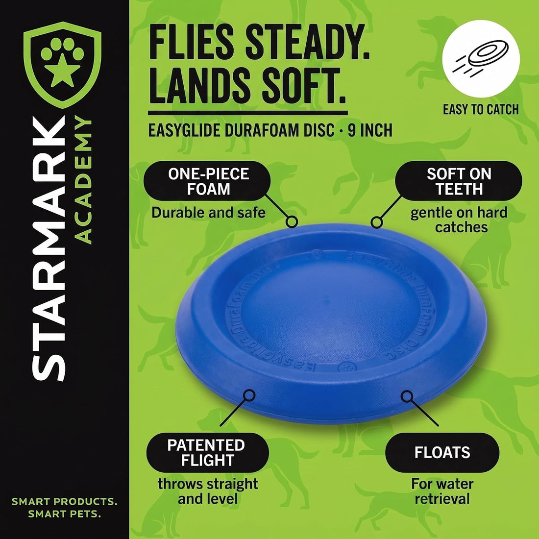Starmark Easy Glide DuraFoam Flying Disc Dog Toy, Color Varies 11"