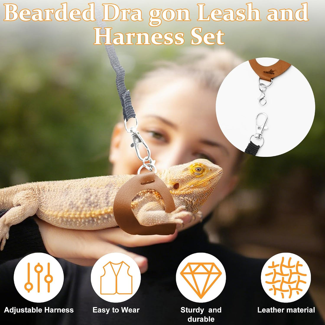 Bearded Dragon Harness and Leash Set