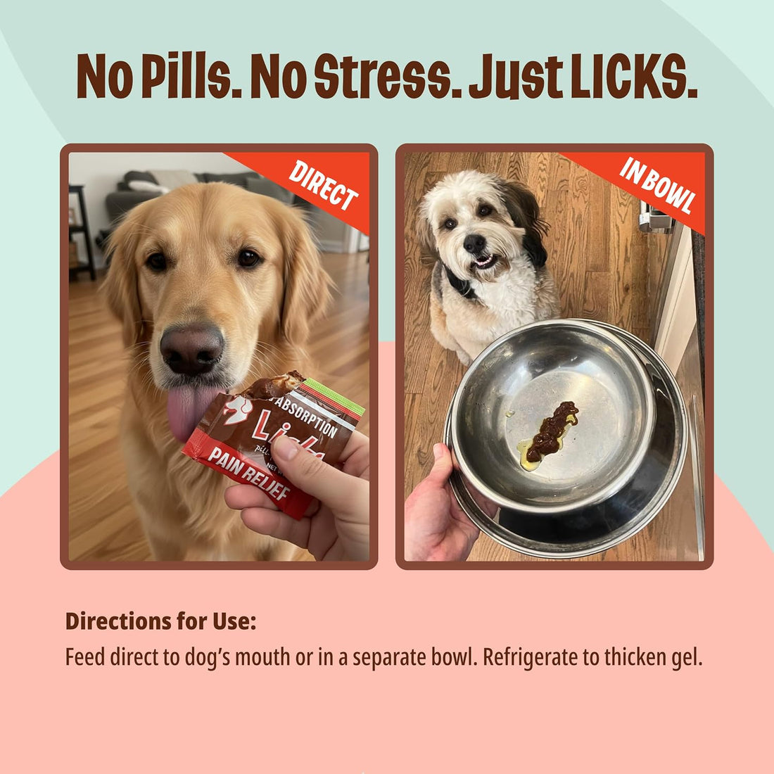 Licks Pain Relief, Aspirin Formula, for Dogs, 30 Packets