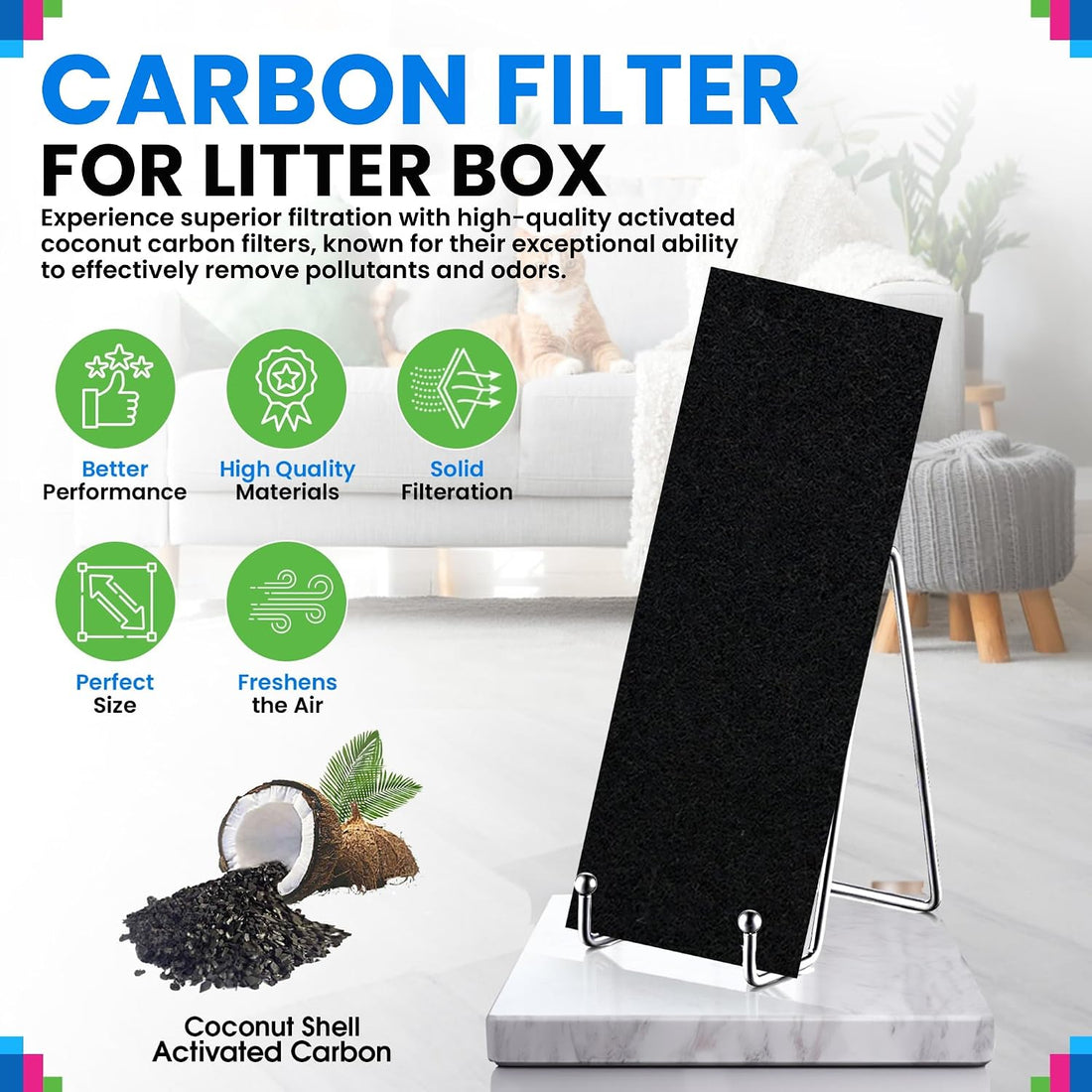 Bagean Litter Box Carbon Filter Compatible with Litter Robot 3 Filter