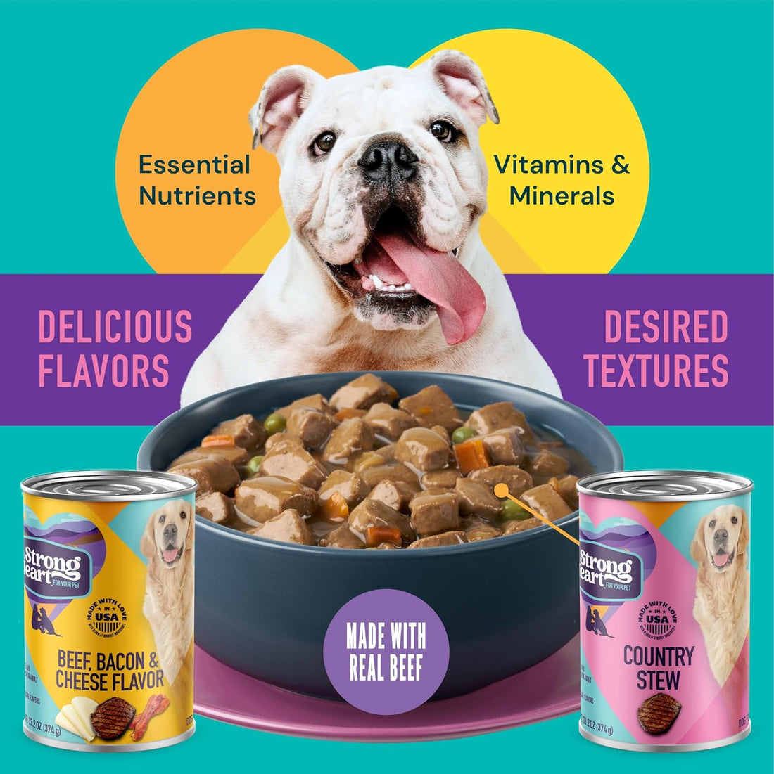 A Strong Heart Variety Pack, Beef Bacon & Cheese & Stew, 12pk