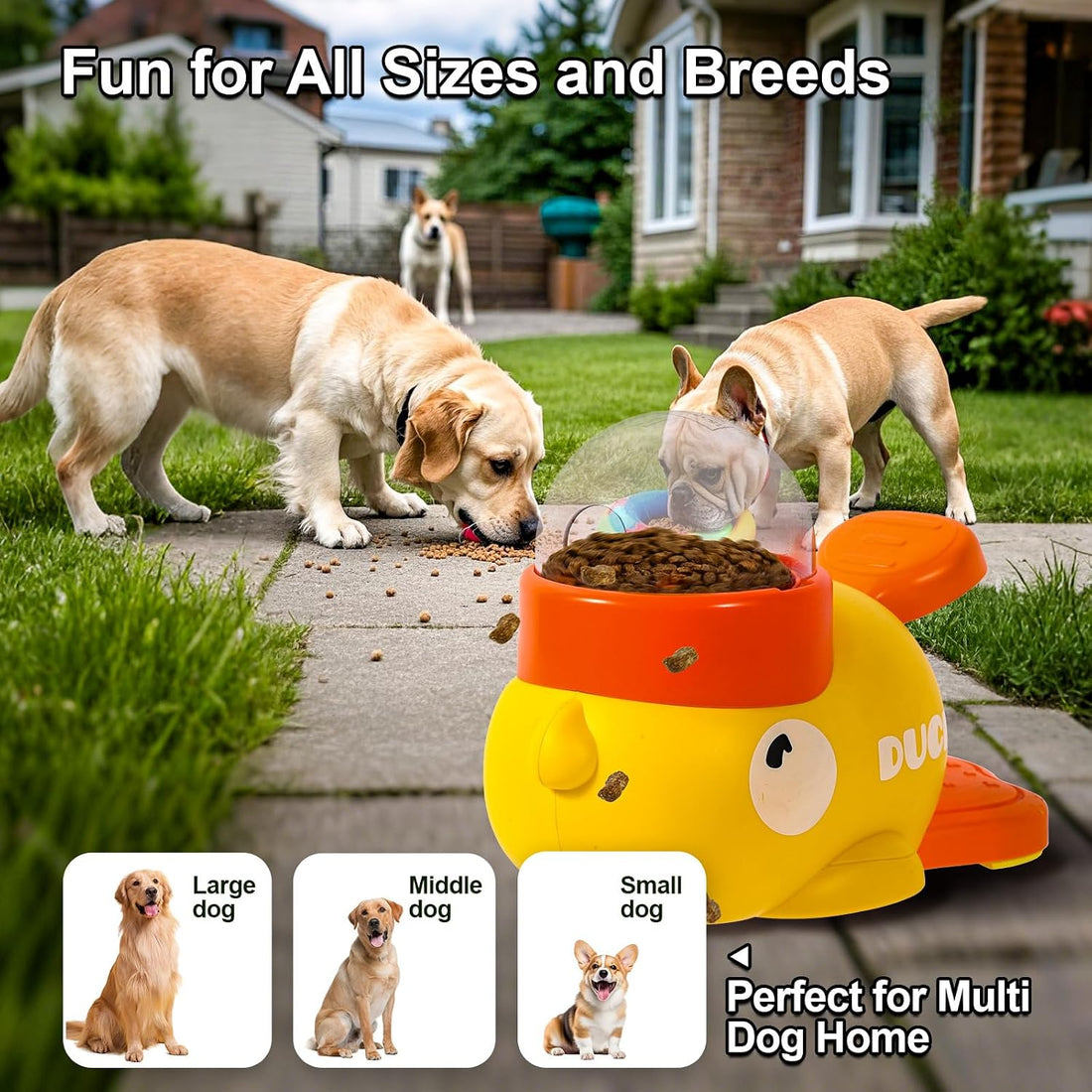 Duck Dog Slow Feeder Puzzle Toy, 3 Adjustable Openings