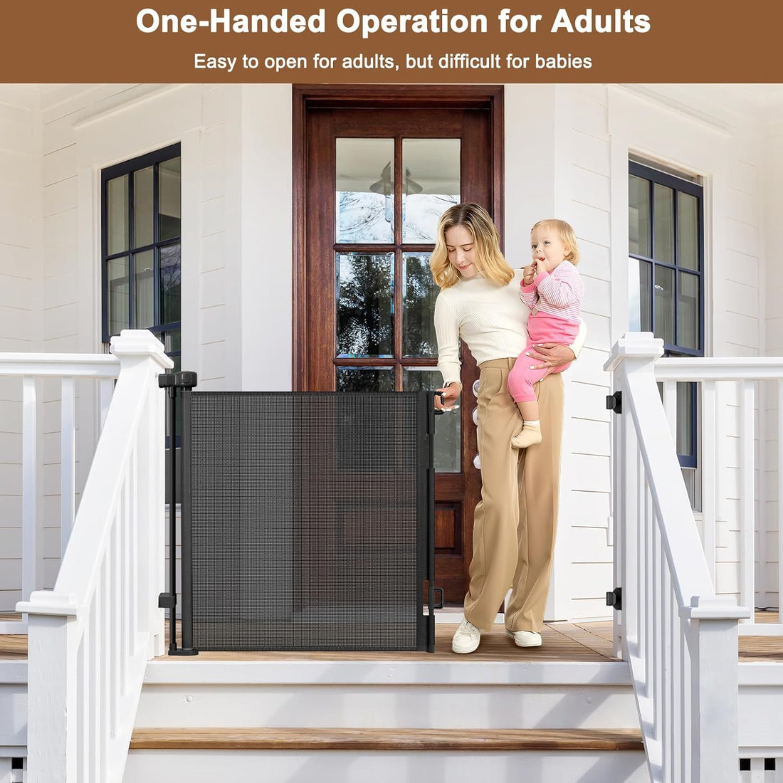 Weatherproof Outdoor Retractable Gate for Dogs with No Rust Stainless