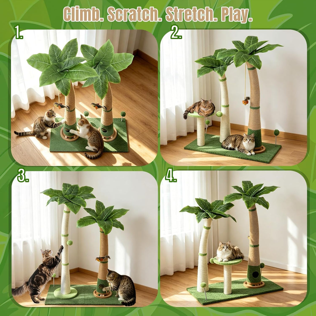Cat Scratching Post, 40" Tall Scratcher Tree with Multiple