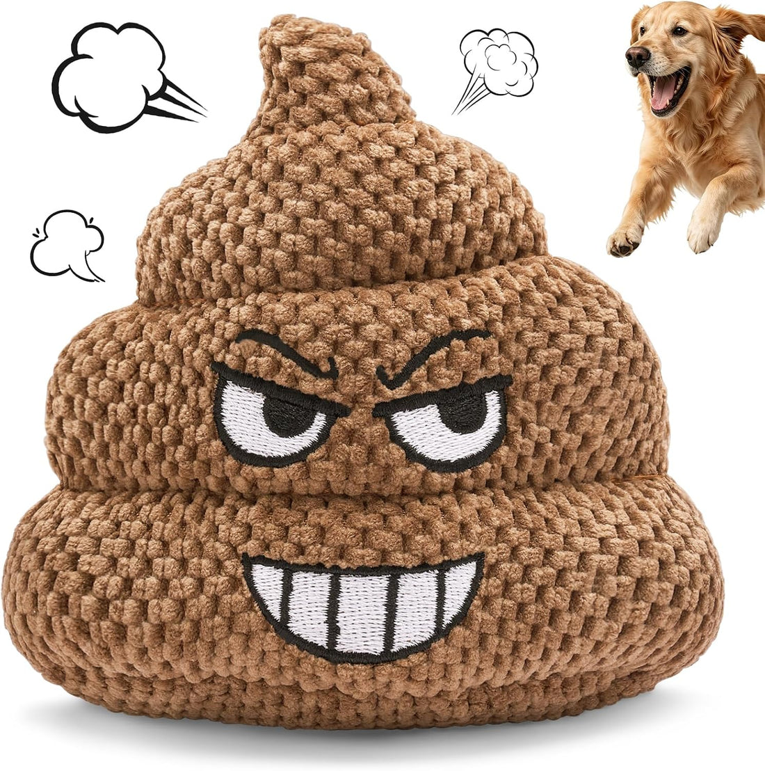 Farting Dog Toys, Funny Poop Plush Dog Toy with Motion-Activated Fart