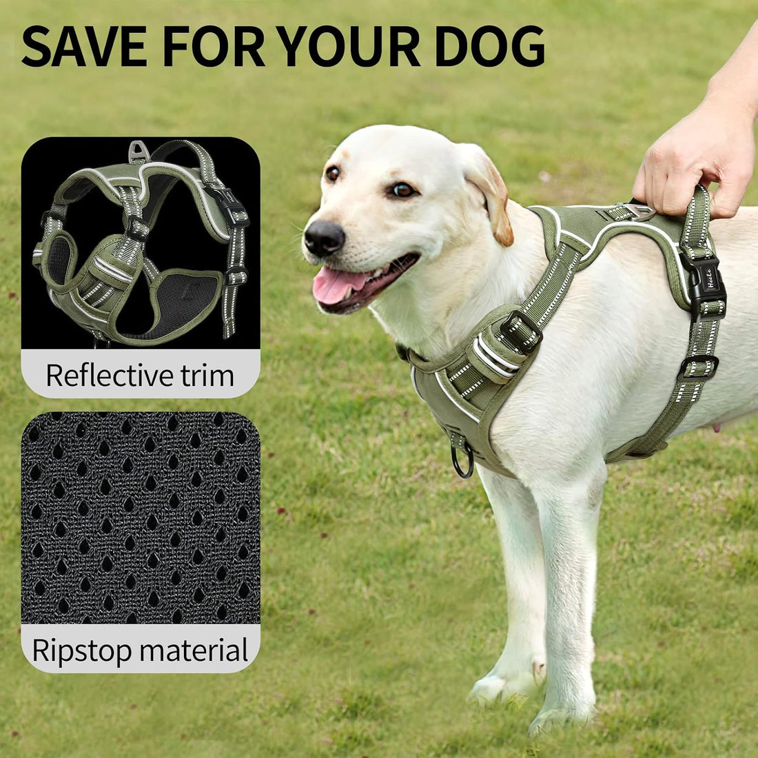 HEELE Dog Harness, Dog Harness for Small Medium Large Dogs No Pull