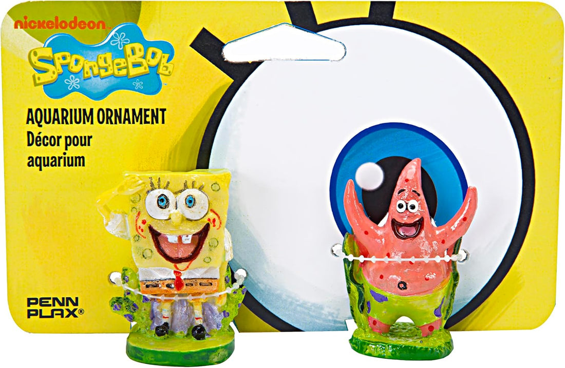 Penn-Plax Spongebob & Pineapple House Aquarium Decor, 2-Piece Set