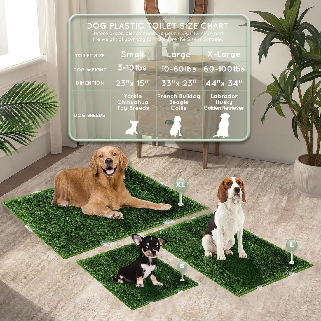 HQ4US 4LEGS Dog Pee Grass with Washable Pee Pads for Dog Litter Box 2