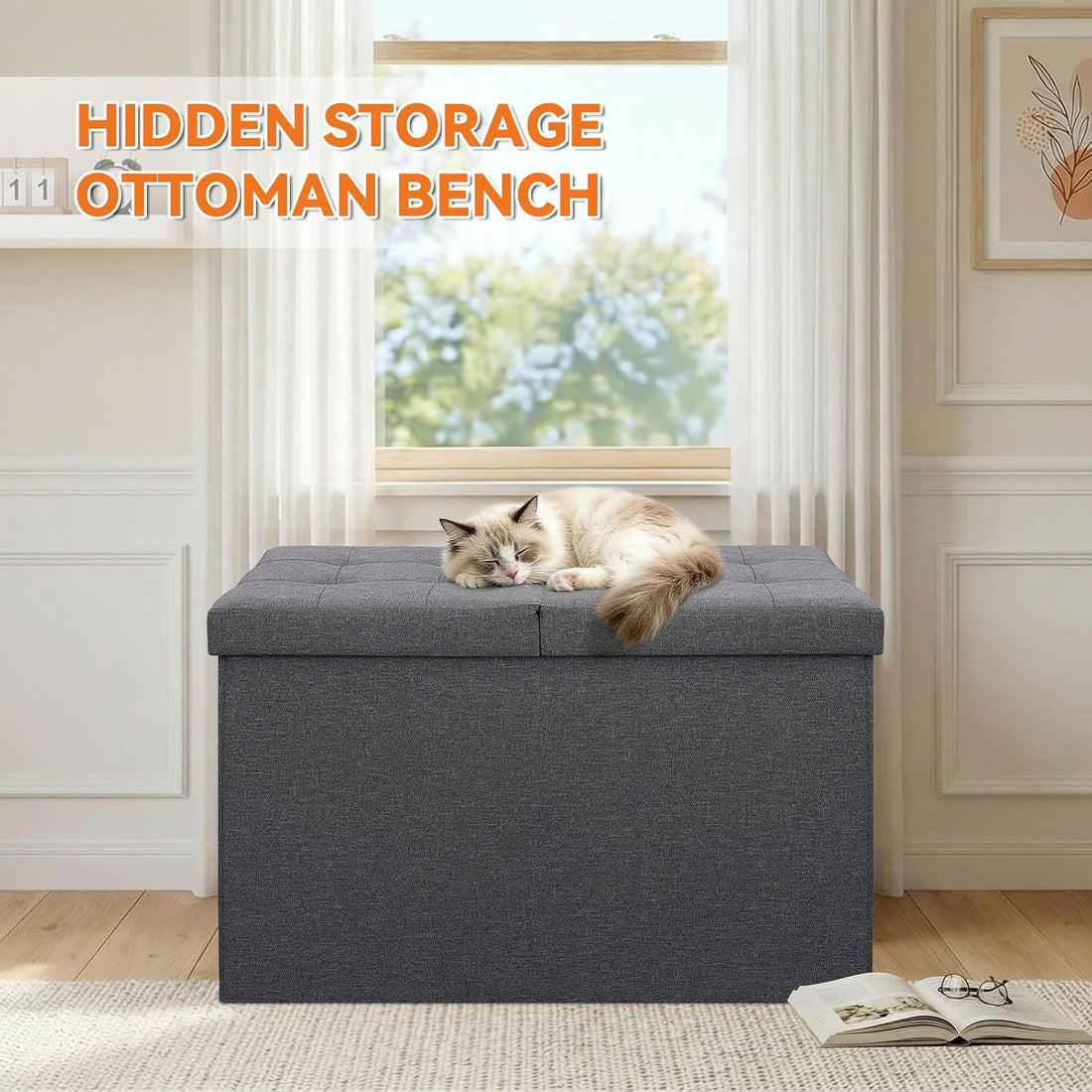 Zerbuger Cat Litter Box Enclosure Furniture for Odor Control,Hidden