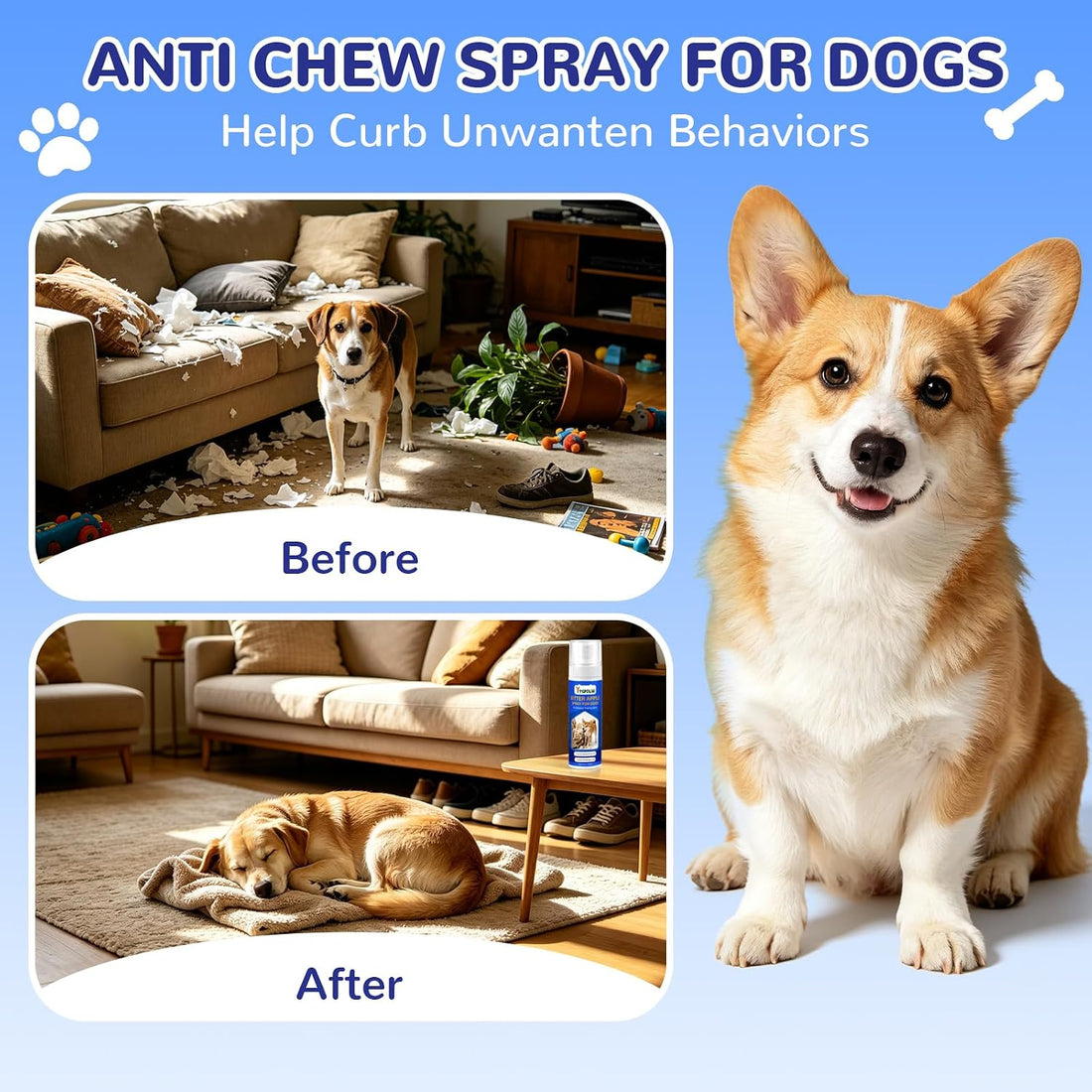 Bitter Apple Spray for Dogs, 150ML No Chew Spray for Dogs
