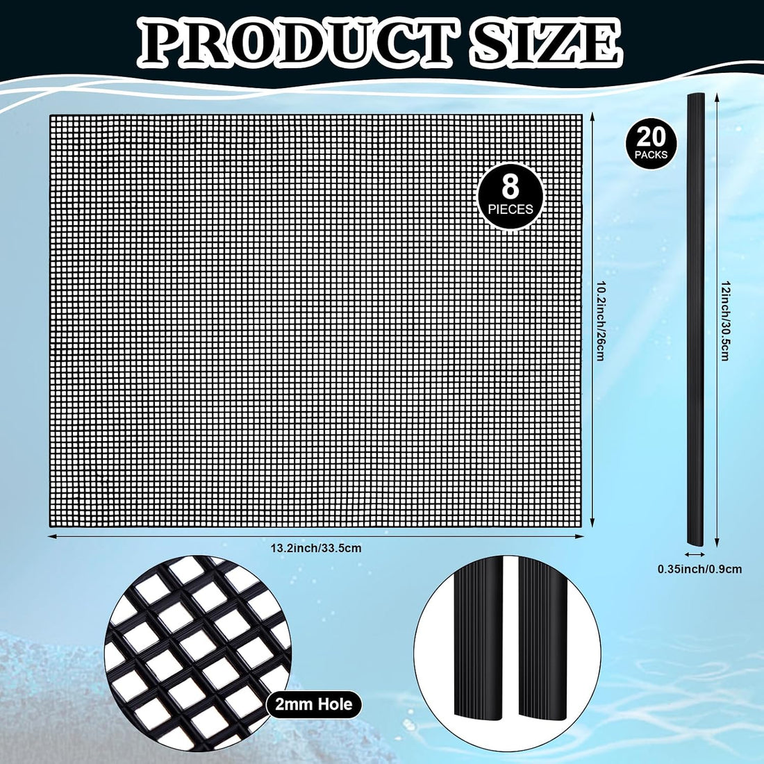 8Pcs Plastic Mesh Canvas Sheets Embroidery Aquarium Fish Tank Divider