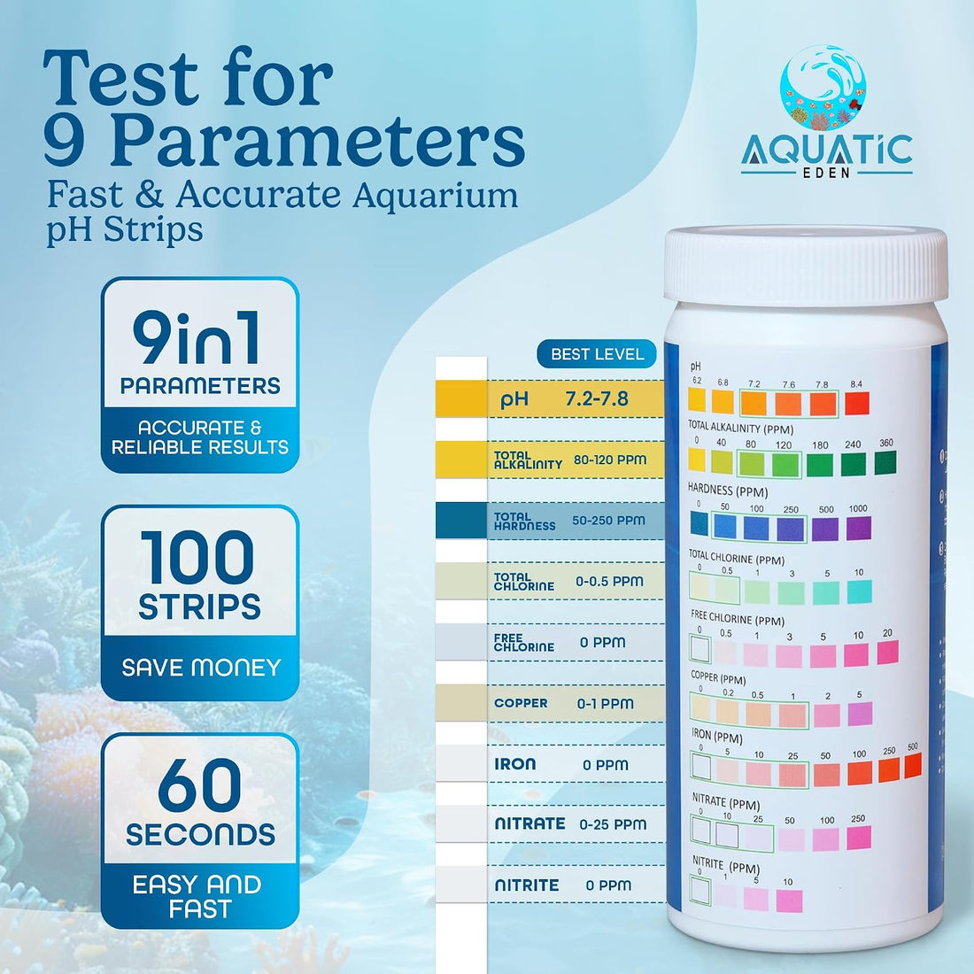 9-in-1 Aquarium Water Test Kit