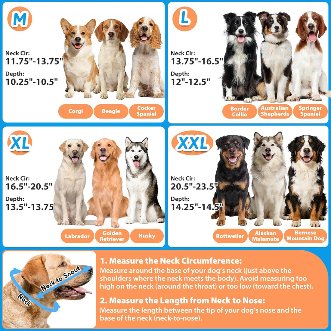 Didopet Extended Dog Cone to Stop Licking, Adjustable Depth