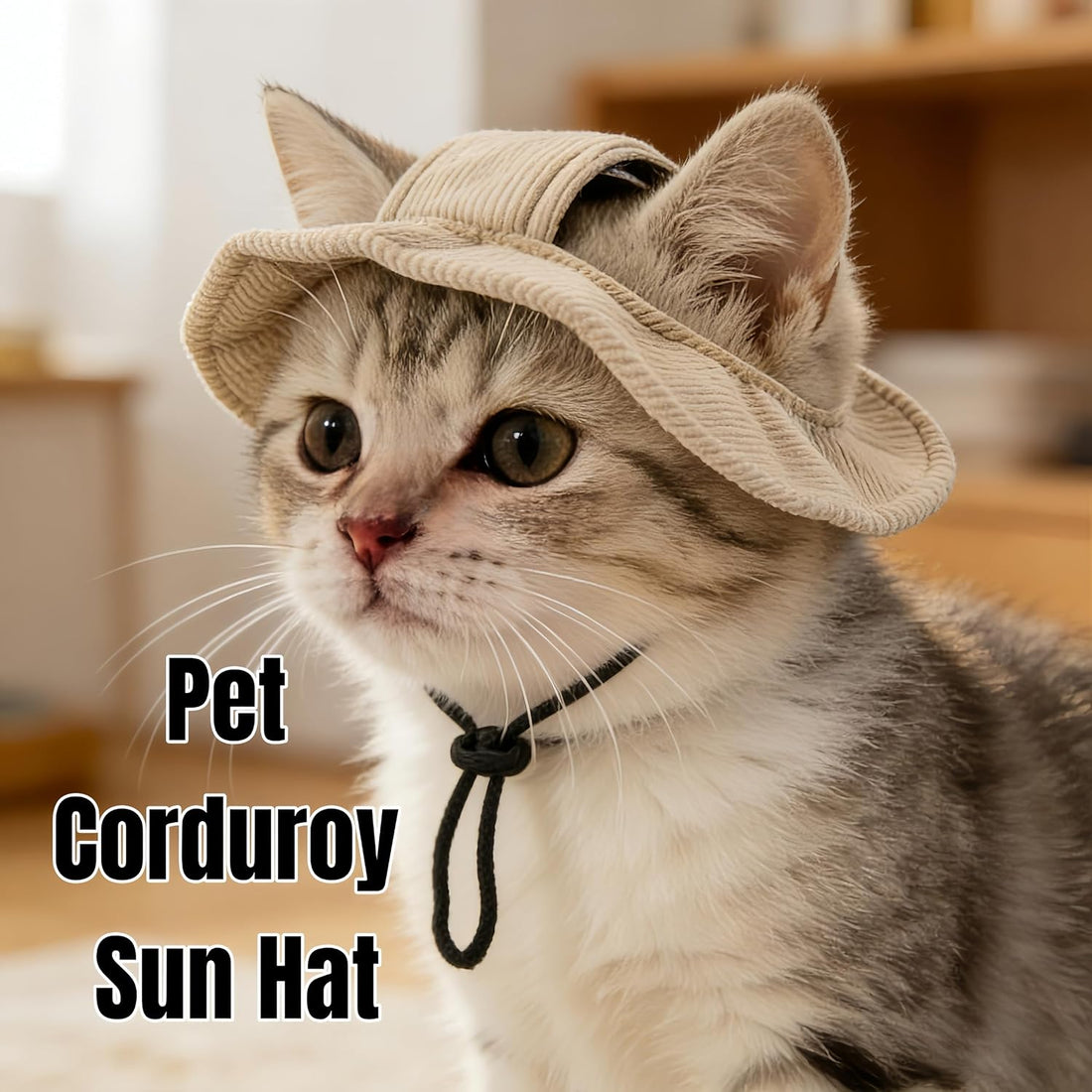 Corduroy Dog Sun Hat with Ear Holes
