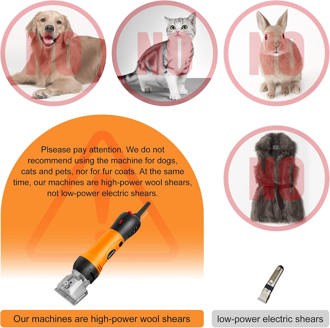 BEETRO 500W Electric Professional Horse Shears