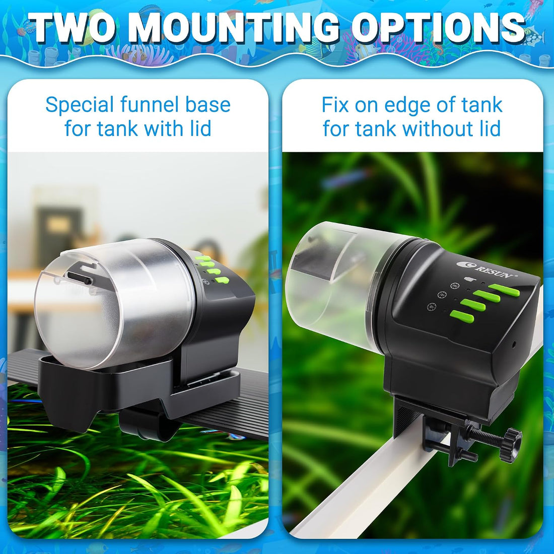 Ycozy Automatic Fish Feeder for Aquarium Auto Food Dispenser