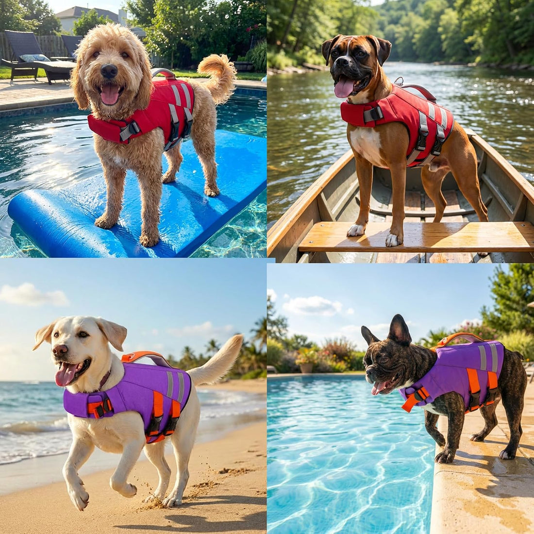 LeLePet Dog Life Jacket, High Flotation Swim Vest for Dogs