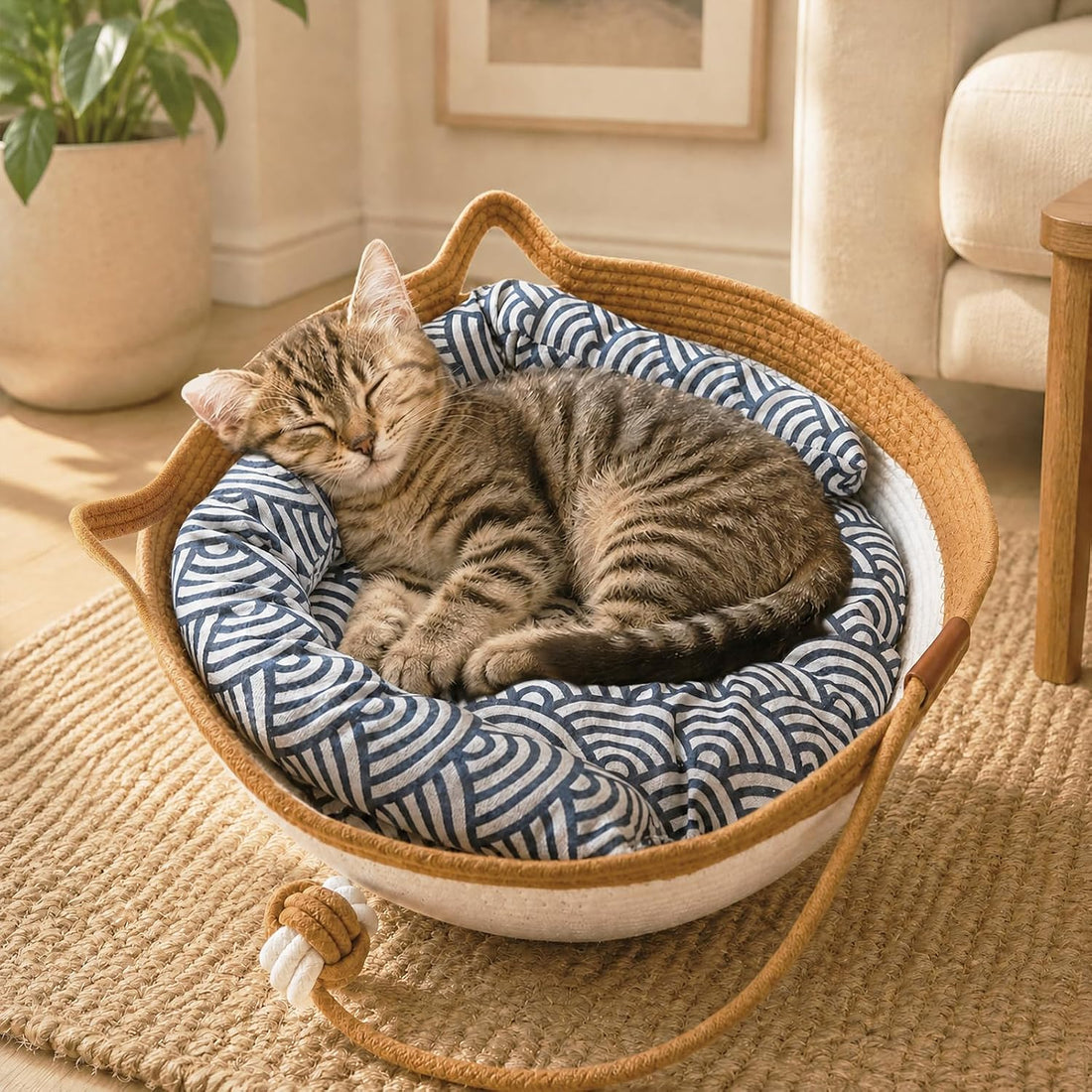 Stimuli Handwoven Cat Basket,Instinct Basket for Cats Basket Bed,Cat