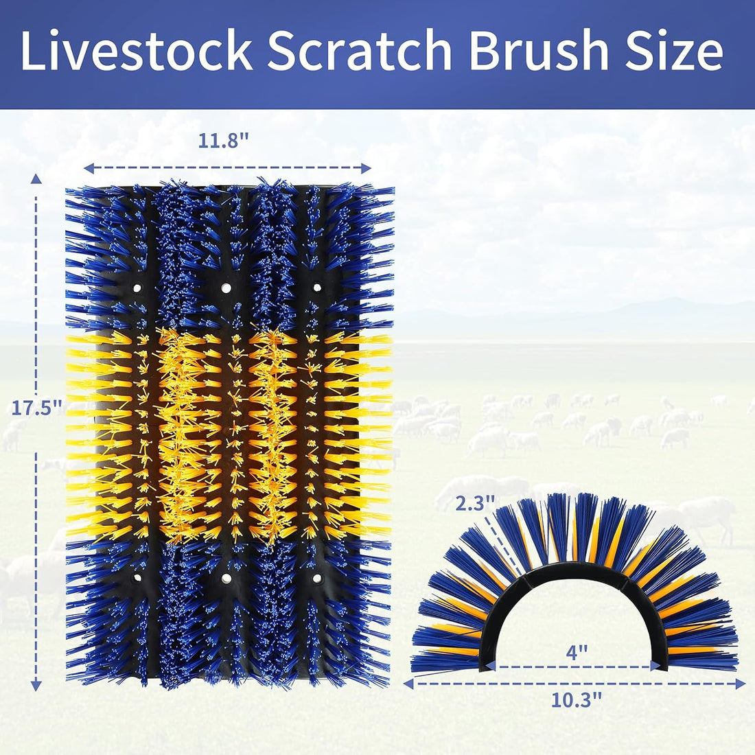 Livestock Scratching Brush, 4PCS Upgraded Cattle Scratcher with 24