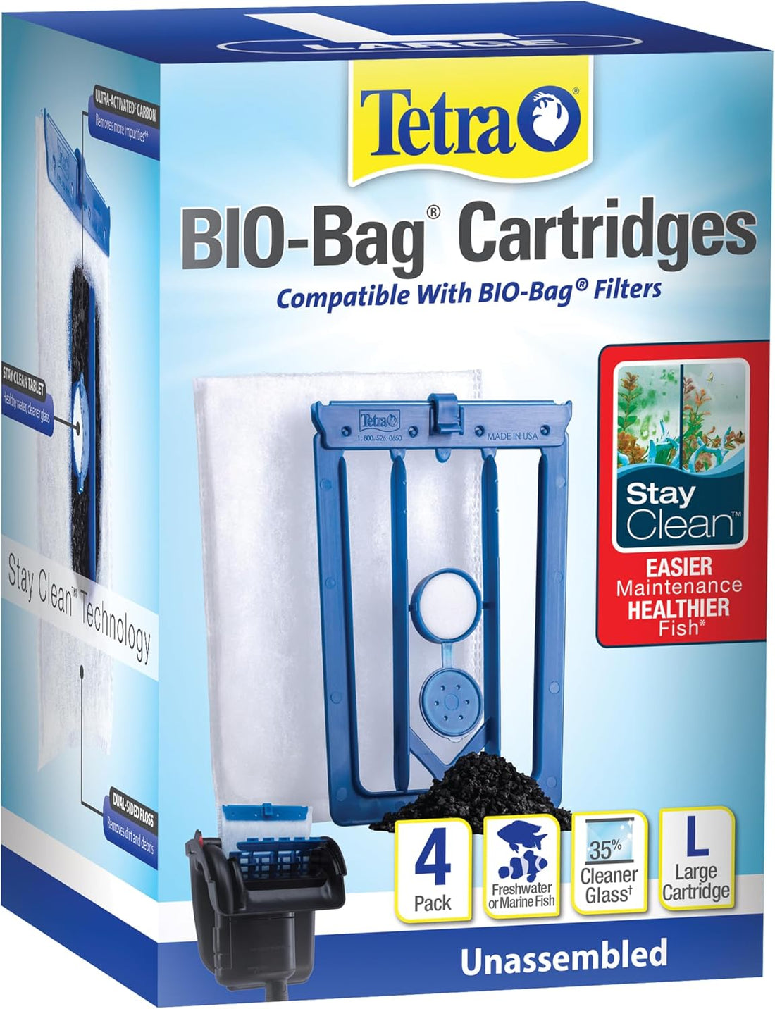 Tetra Whisper Bio-Bag Large Filter Cartridges for Aquariums, 3 Count