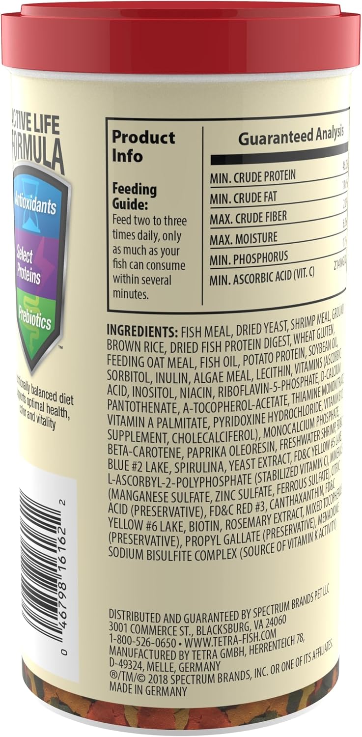 TetraColor Tropical Flakes Color Boosting Fish Food, 7.06 oz