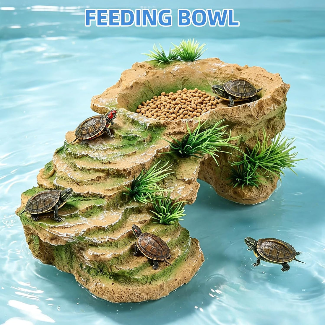 Turtle Docks for Basking Reptile Rock Cave Hideout