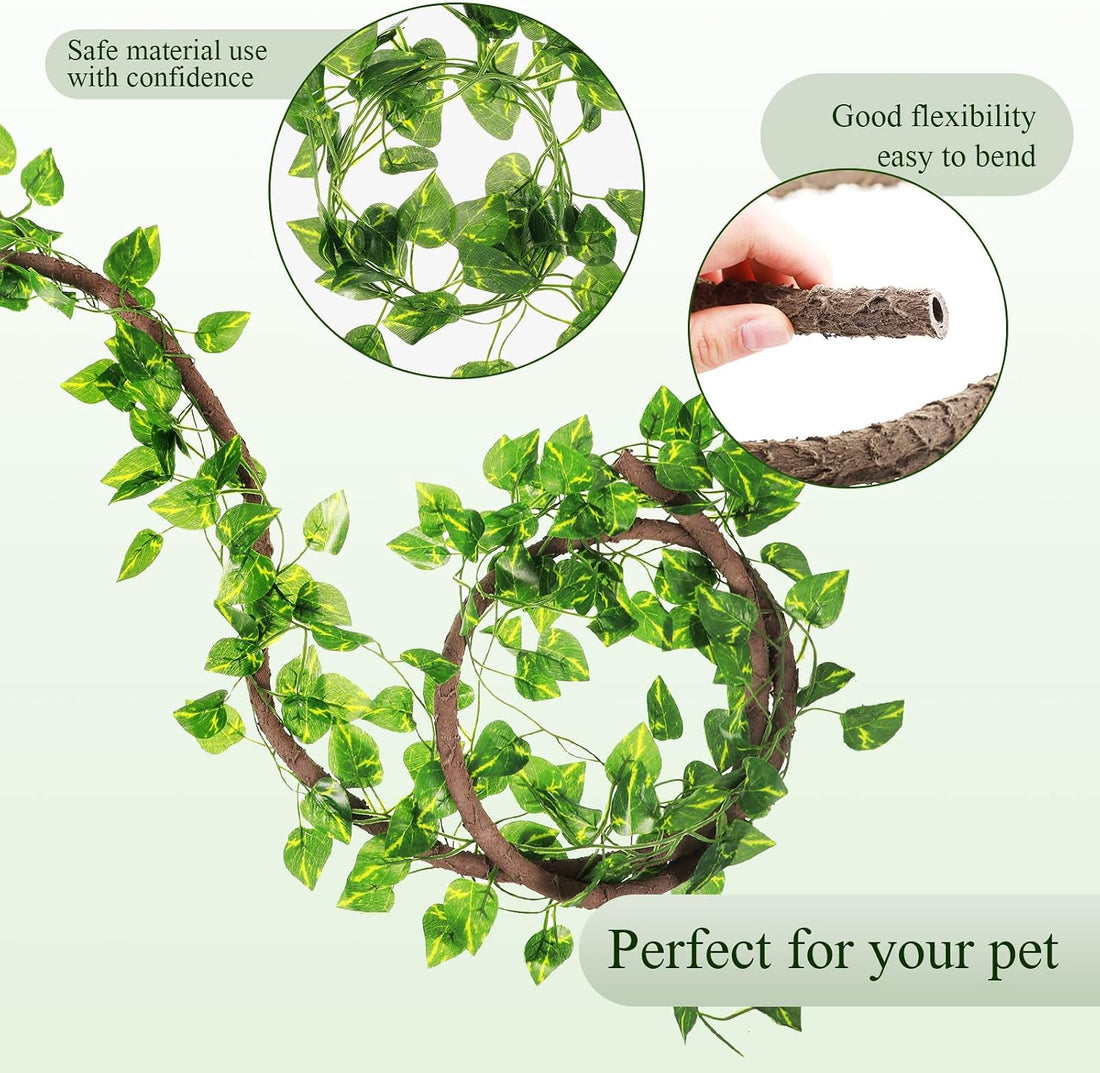 Canlierr 4 Pcs Reptile Vines Flexible Bendable Jungle Climbing