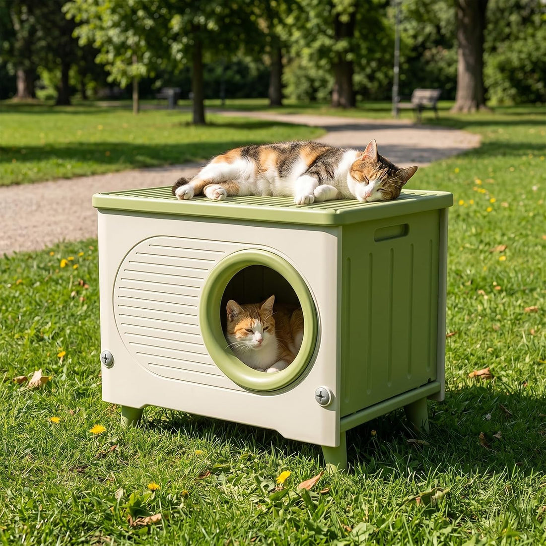 Outdoor Cat House, Extra Large Insulated Feral Cat Shelter