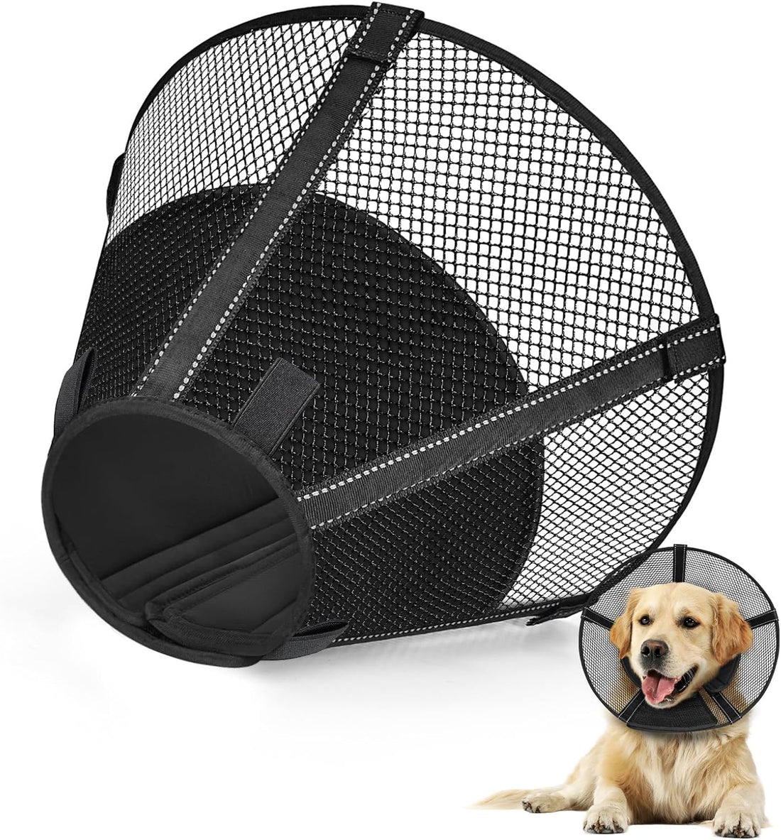 Mesh Dog Cone Collar Soft to Stop Licking Surgery Recovery Alternative