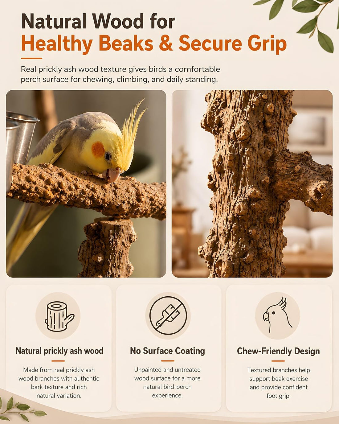 Bird Playground Perch Stand for Parakeets & Conures