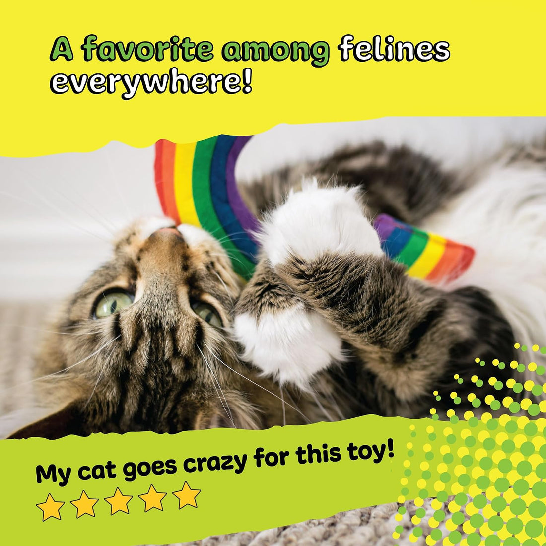 Yeowww! Catnip Rainbow Toy for Cats - Colorful Arch Shape