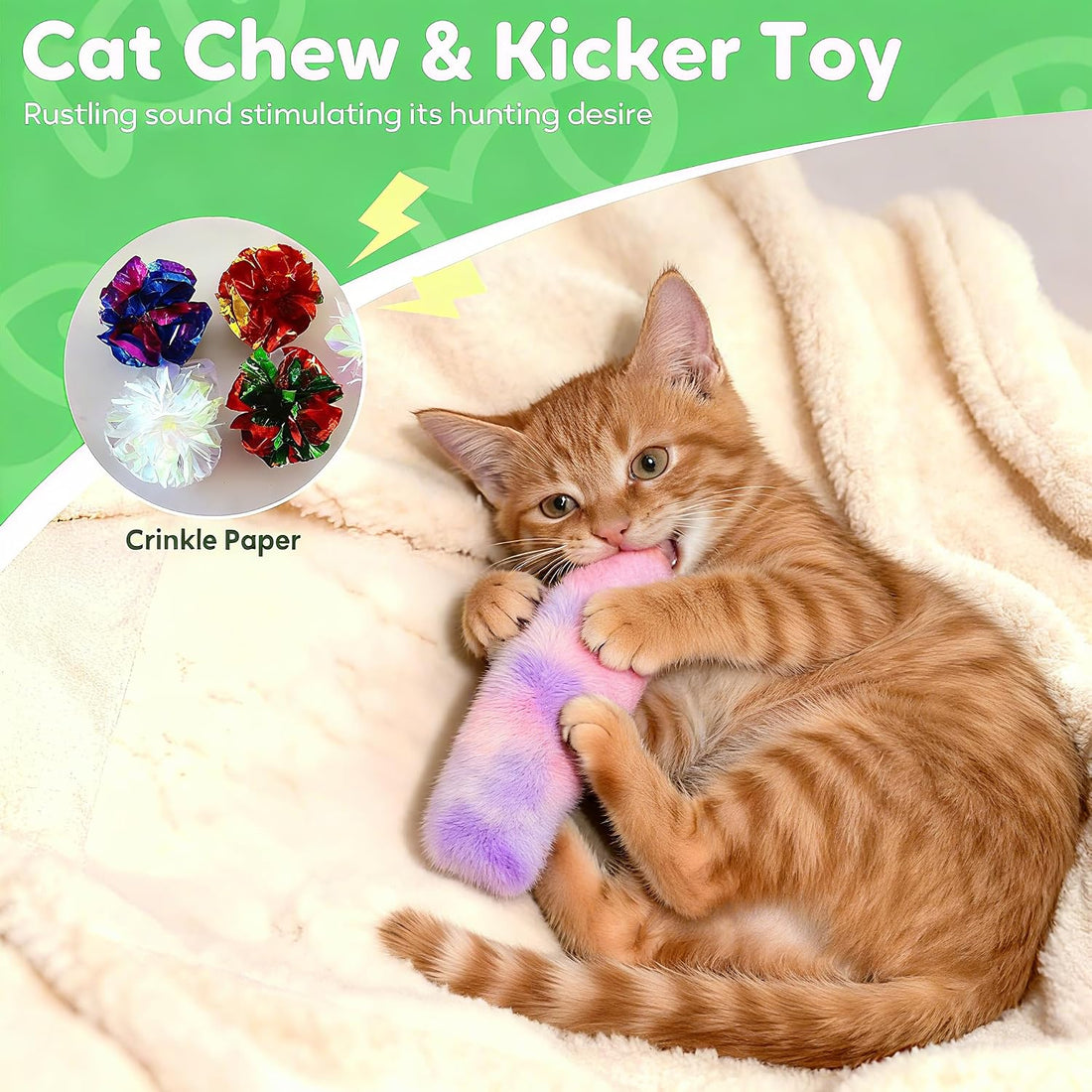 Rishoesu 3 Pcs Interactive Cat Toys Cat Pillows