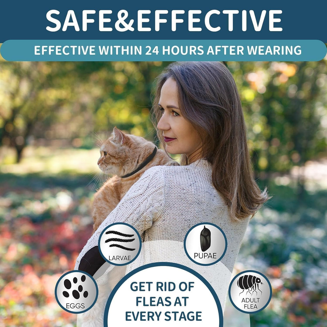 VICSOM Flea Collar for Cats, Flea and Tick Prevention for Cats, 4 Pack