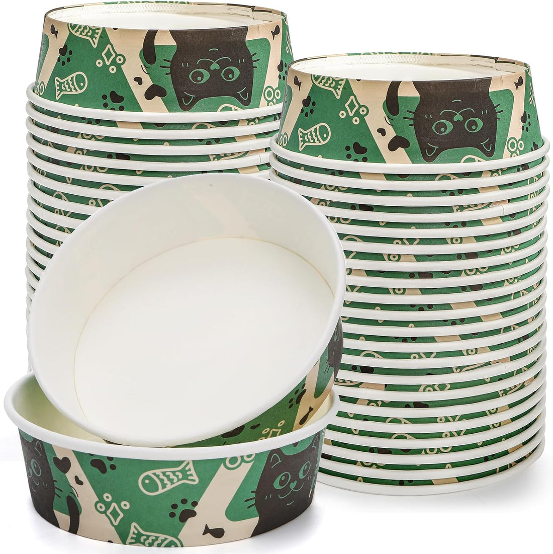 SOUJOY 40 Pcs Disposable Cat Food Bowls