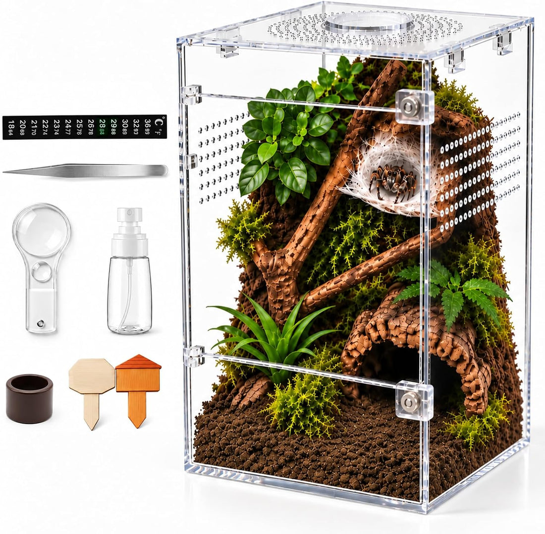 3''x3'‘x6'' Jumping Spider Enclosure Kit,Pre-Assembled PC Terrarium