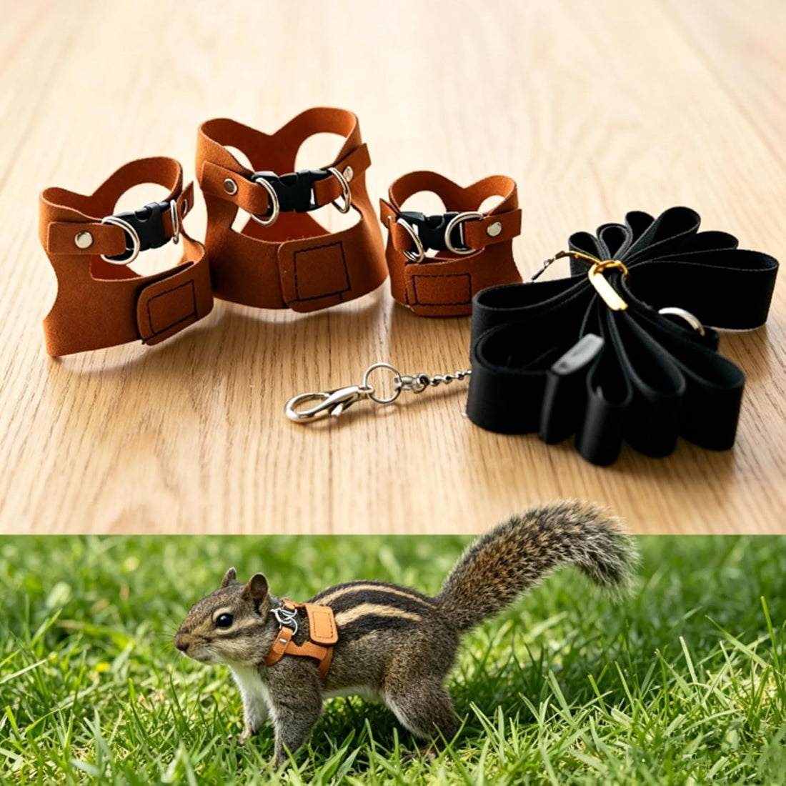 3 Pack Rat Harness and Leash Set, Adjustable Small Pet Vests