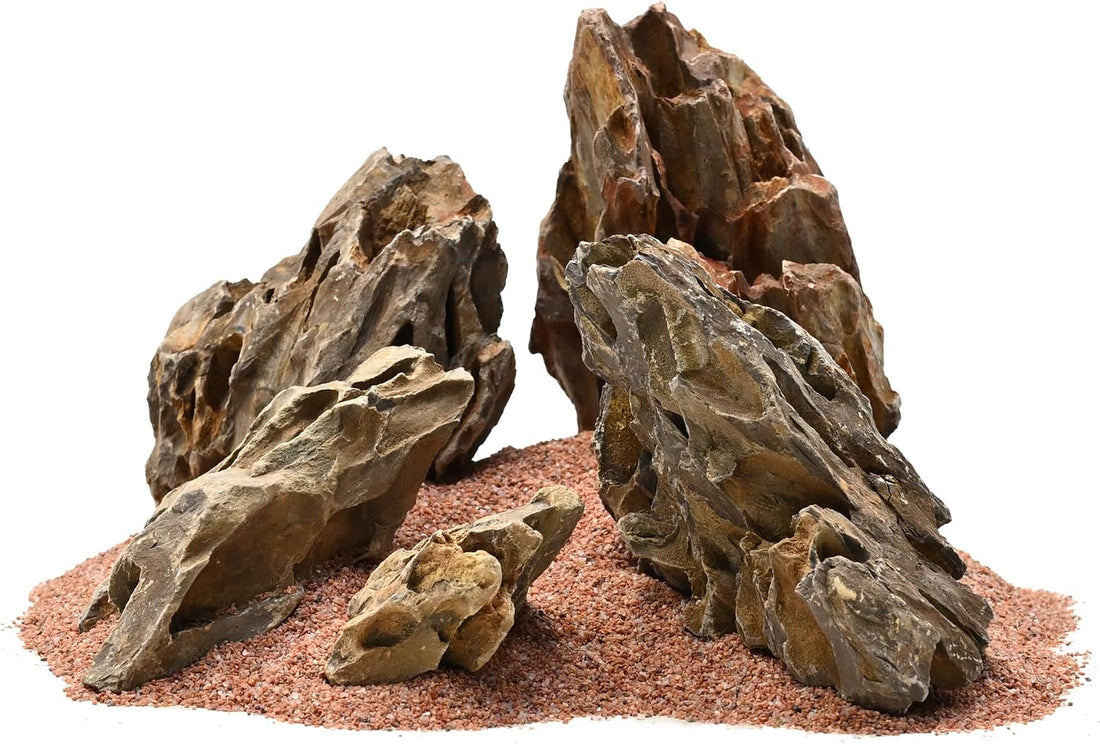 Black Lava Rock Aquarium Stones for Fish Tank,3LB 3-5inches