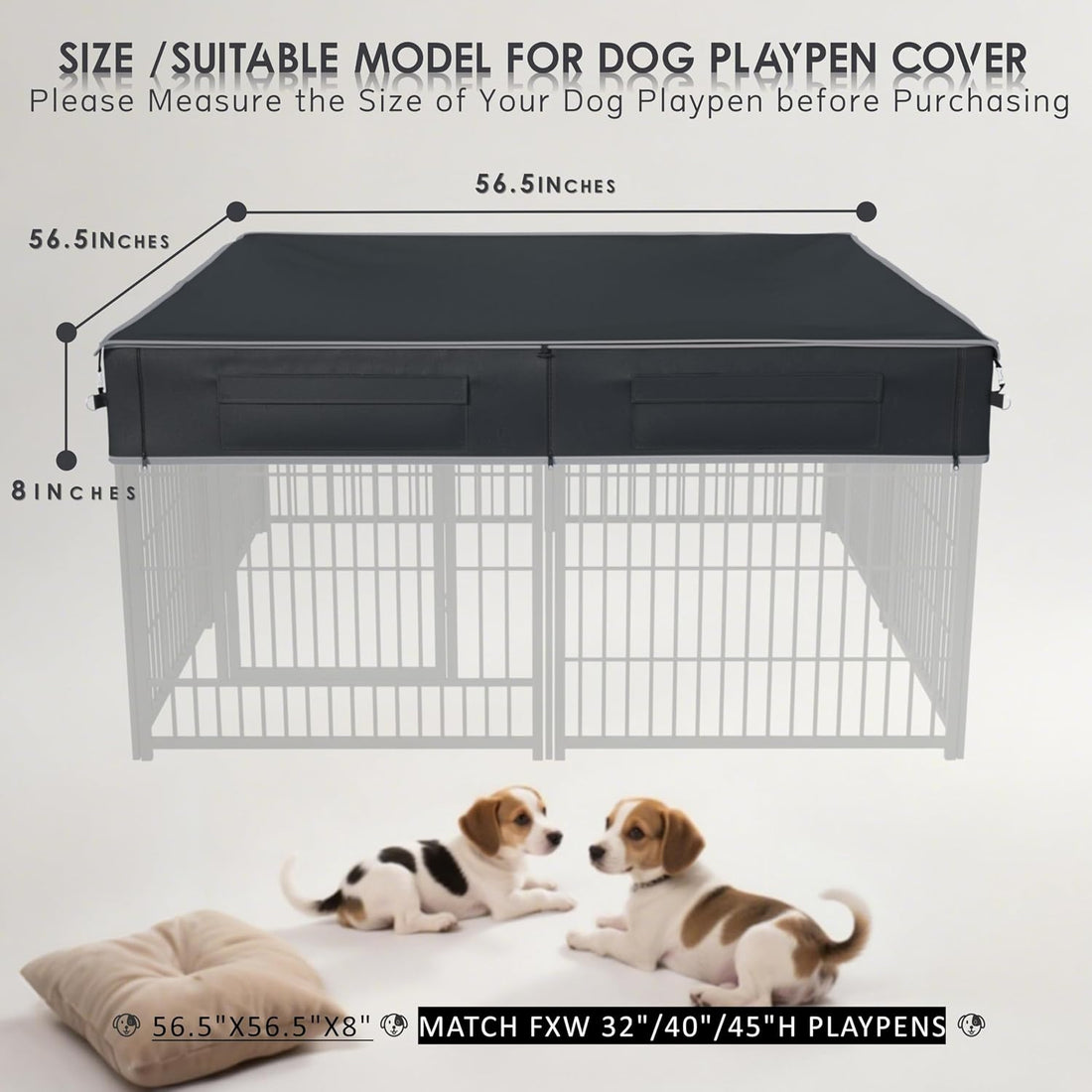 Dog Playpen Cover Reinforced with Waterproof Sunshade Curtain