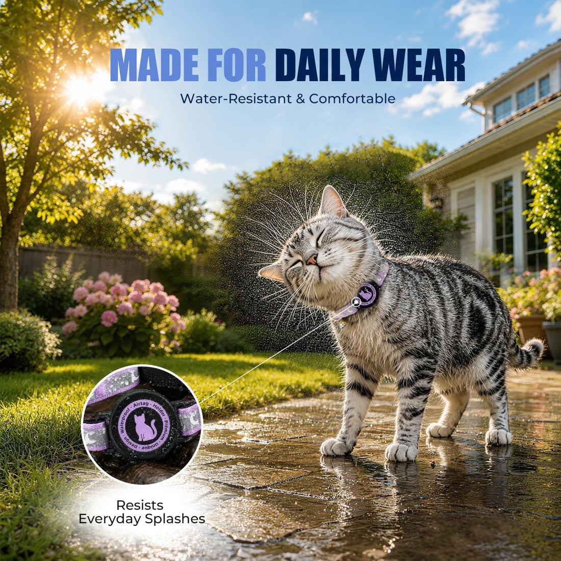 AirTag Cat Collar with Waterproof Holder for Cats and Kittens