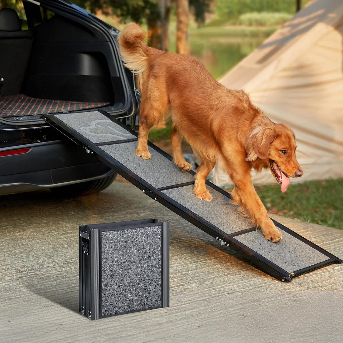 PetThem Dog Ramp for Cars, 71" L × 17.2" W, Extra-Long Foldable