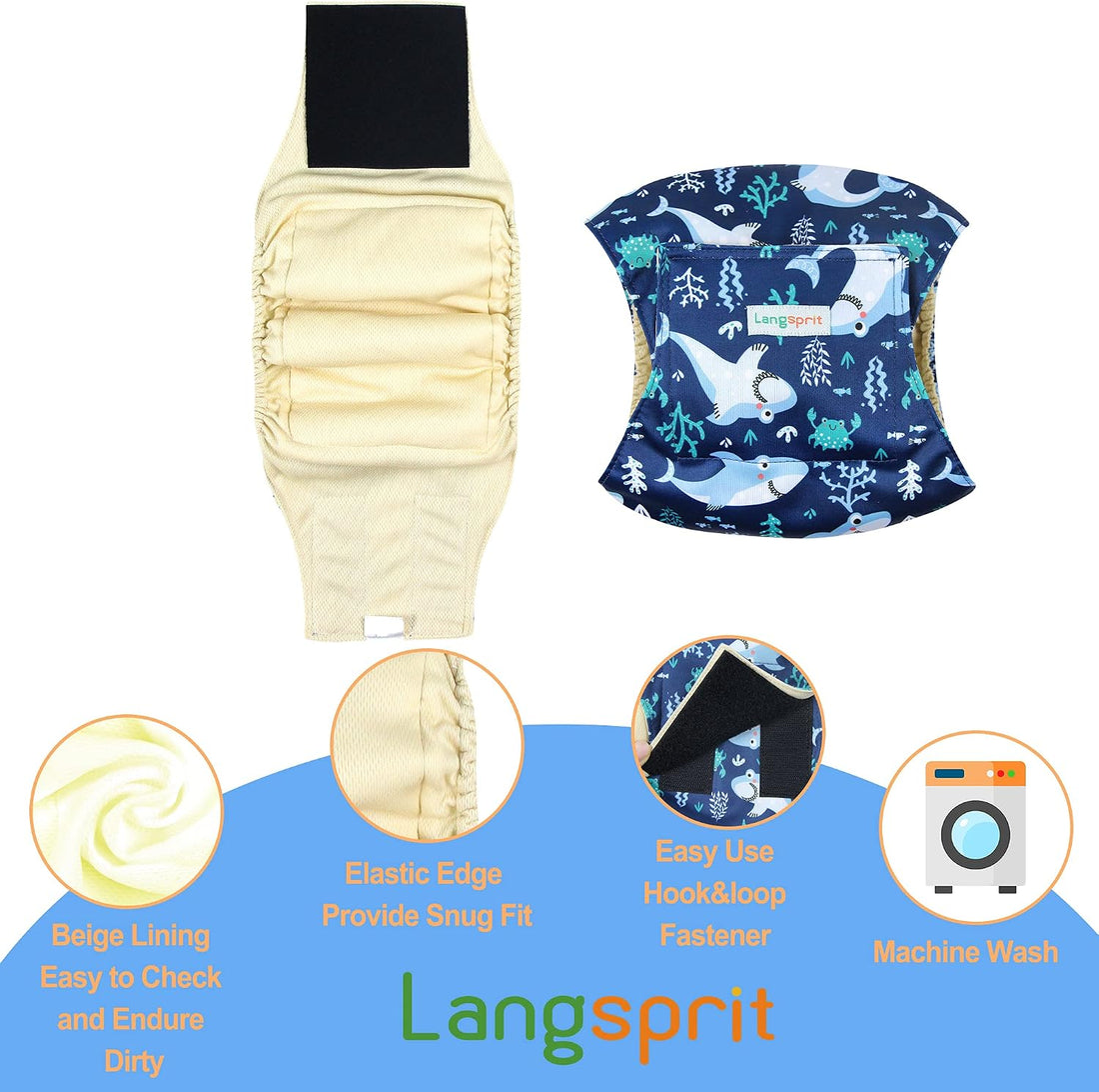 Langsprit Male Belly Bands for Dogs - Dog Diapers Male