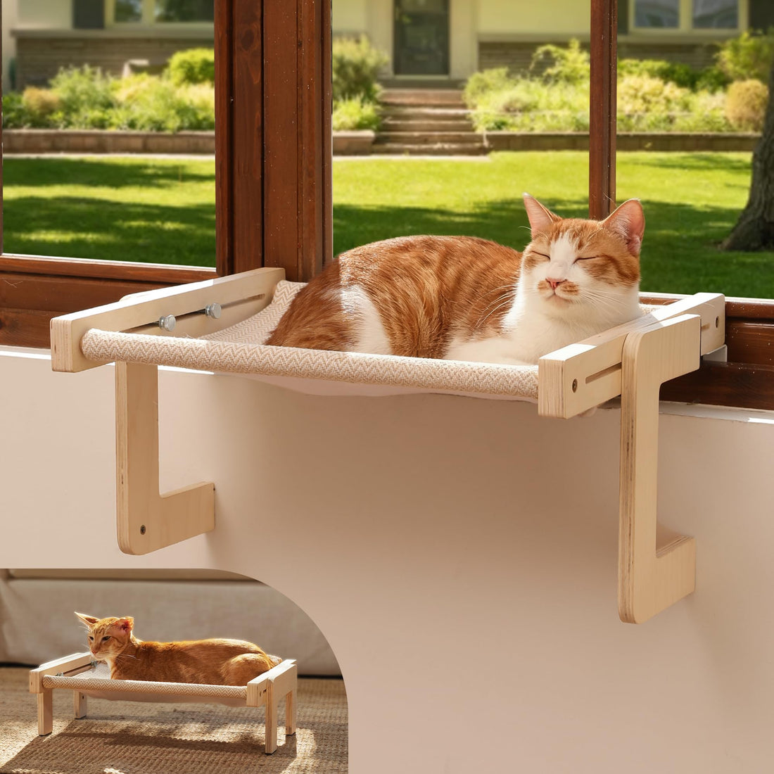 FUKUMARU 3-in-1 Cat Window Perch, Convertible Hammock for Windowsill