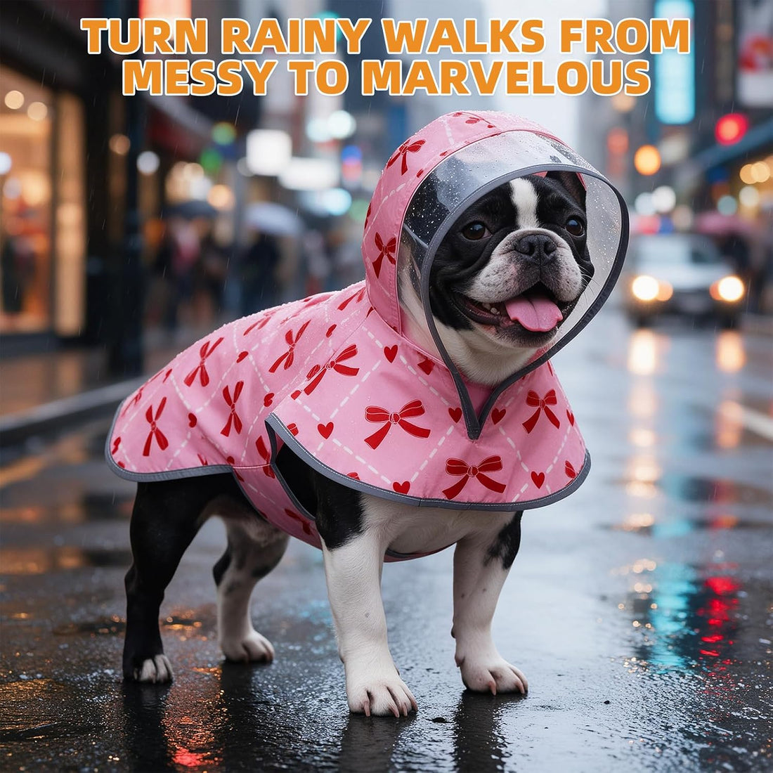 KOOLTAIL 2-in-1 Reversible Large Dog Raincoat
